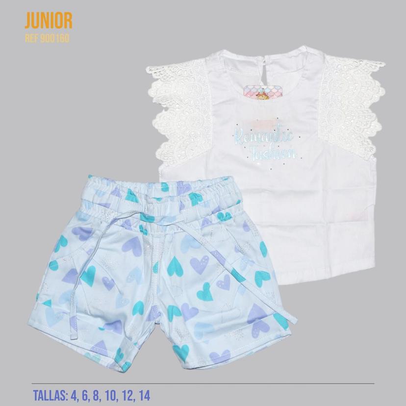 Conjunto short y blusa de nia