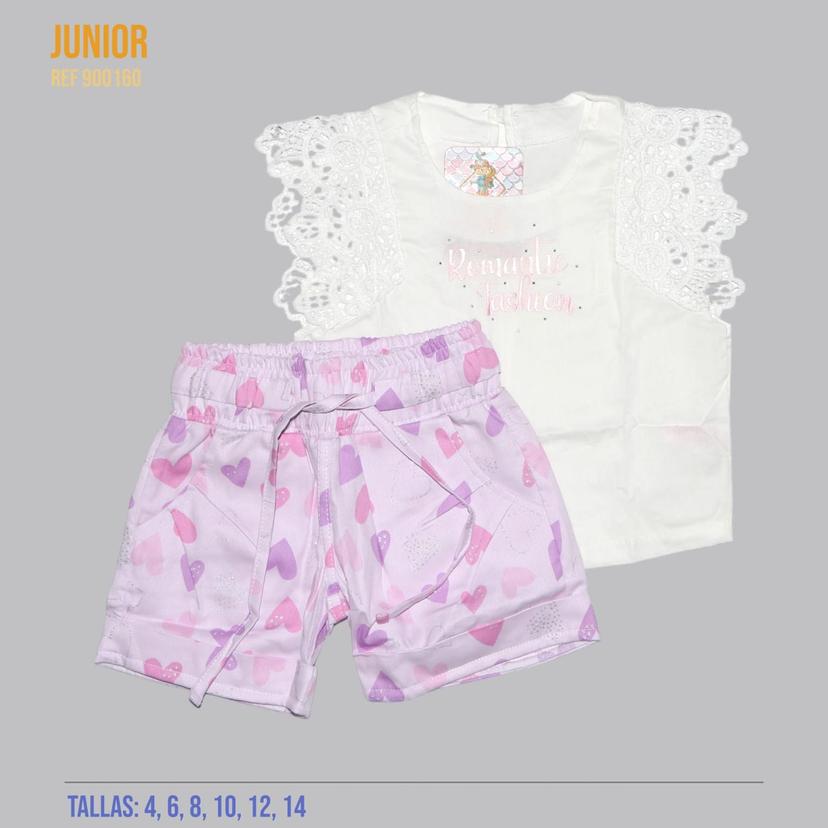 Conjunto short y blusa de nia