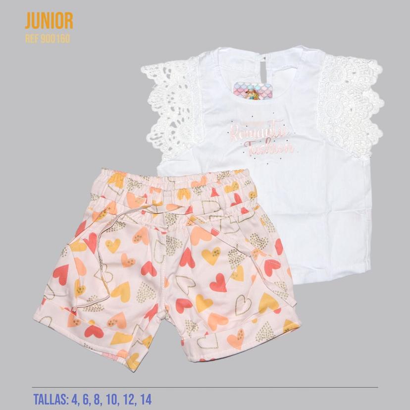 Conjunto short y blusa de nia