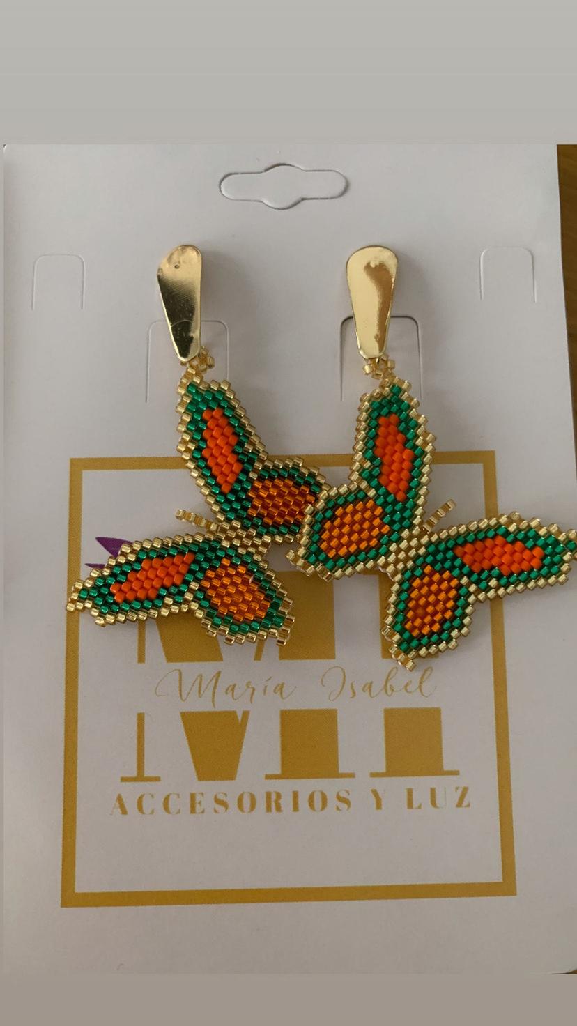 Aretes Mariposas naranja