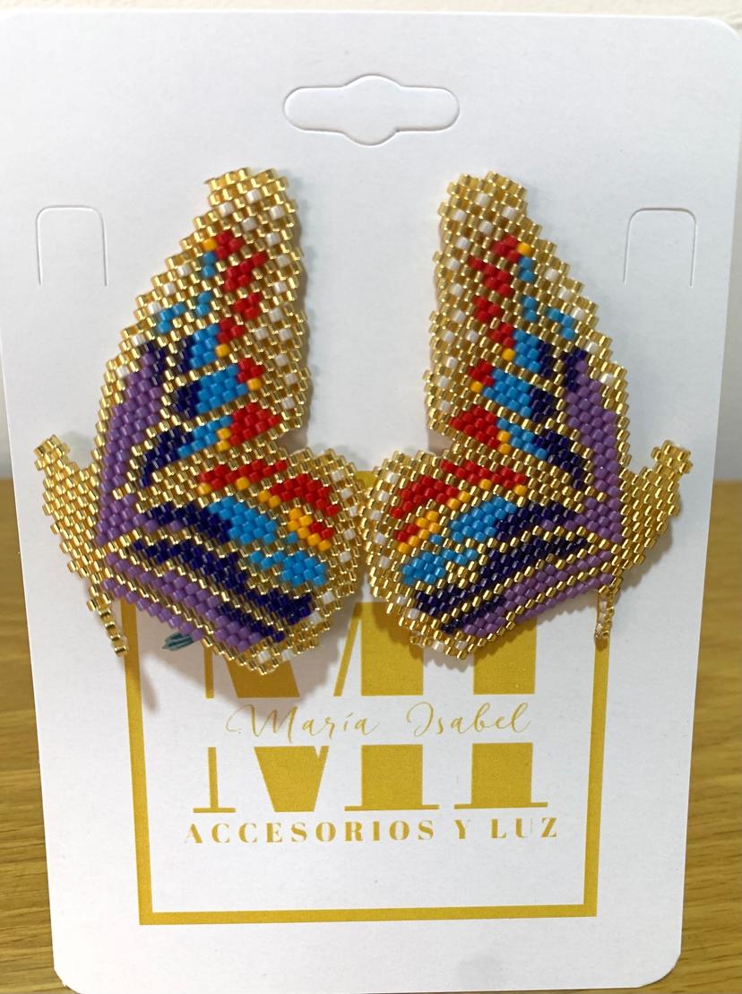 Aretes mariposas de colores
