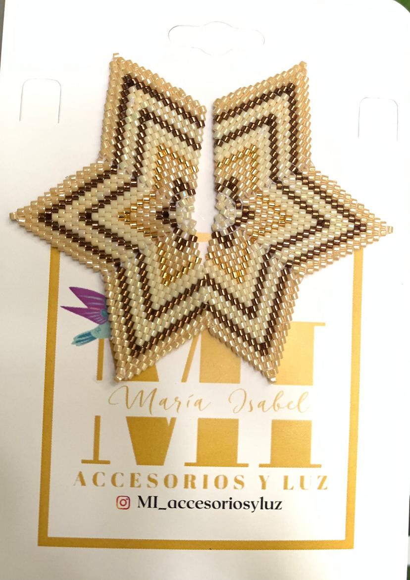 Aretes media luna beige