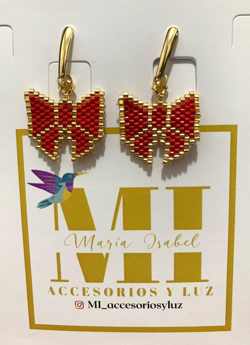 Aretes moo rojo