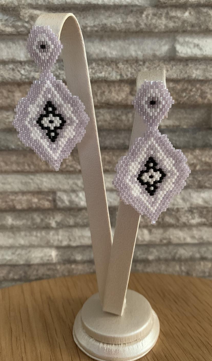 Aretes diamante gris