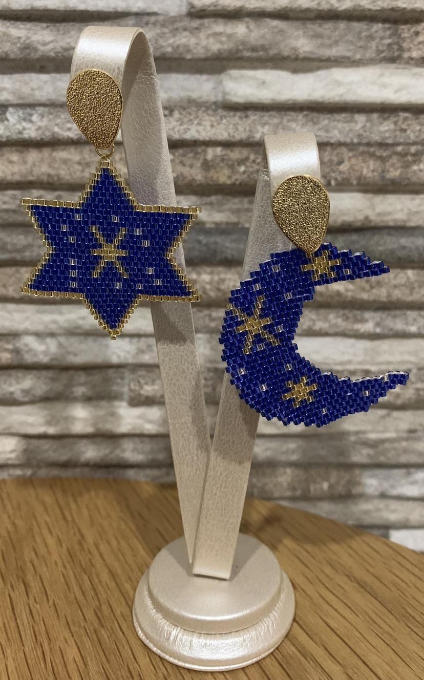 Aretes estrella y luna