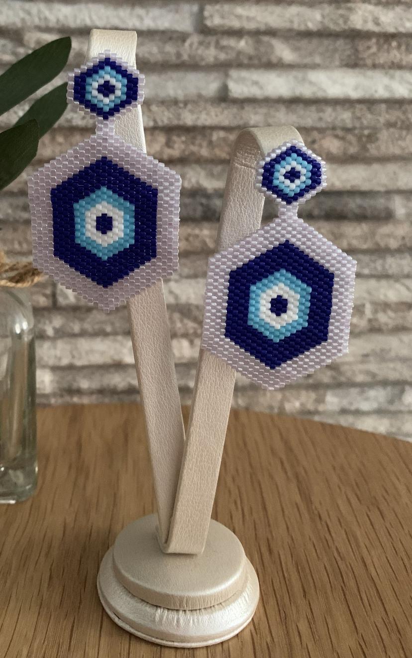 Aretes rombos azules