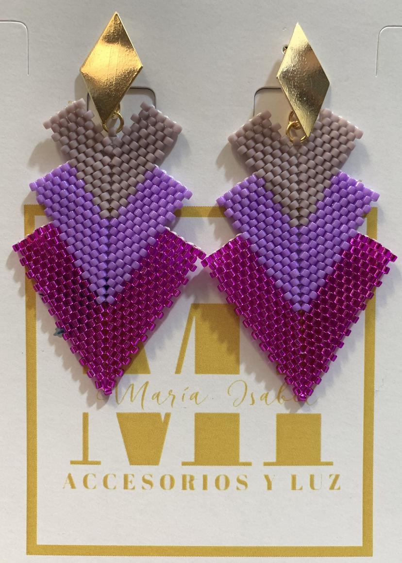 Aretes triangulo fucsia
