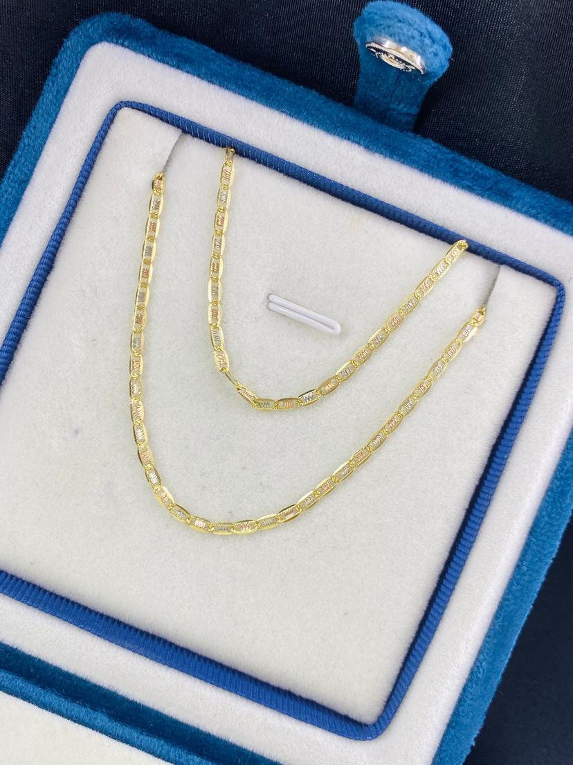 Cadena Escalera 3 oros diamantada