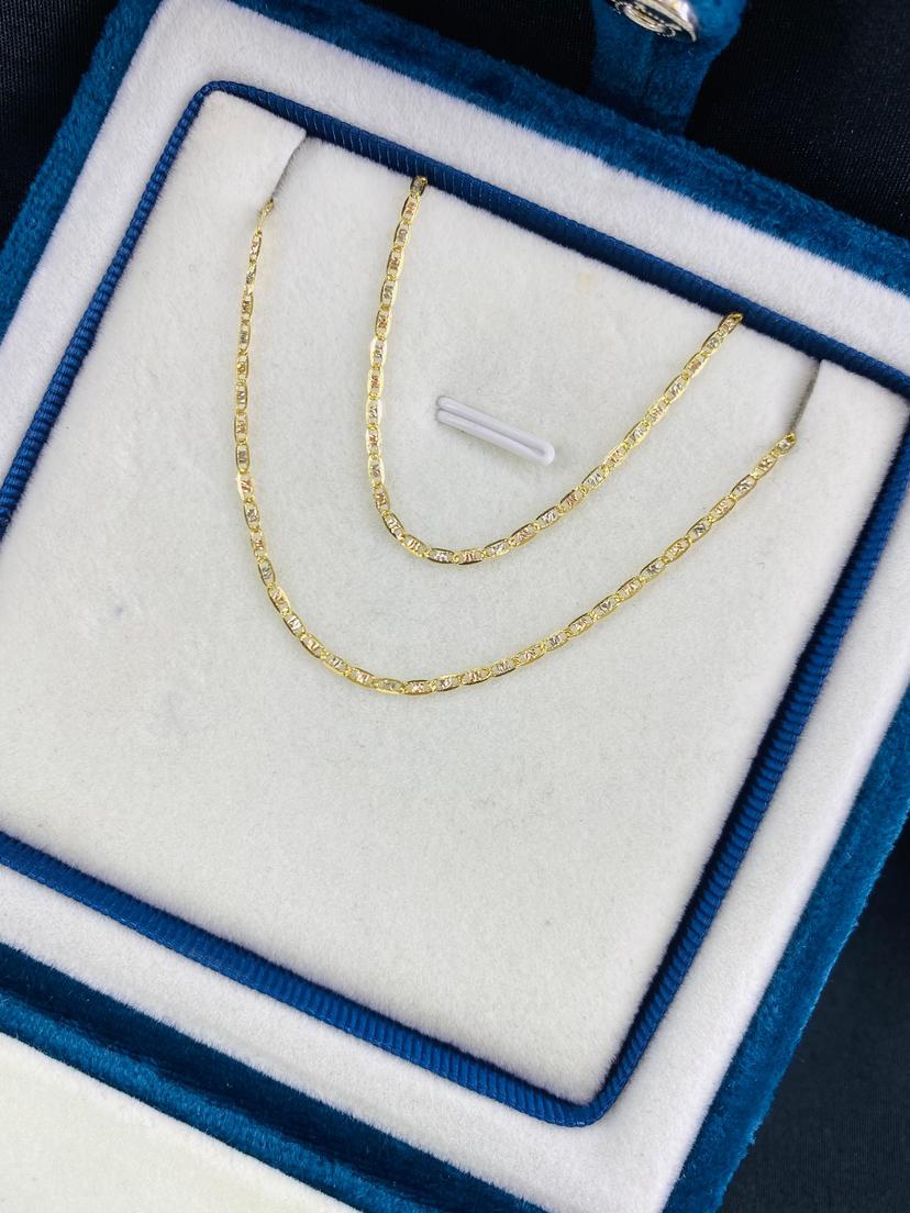 Cadena Mini escalera 3 oros diamantada 